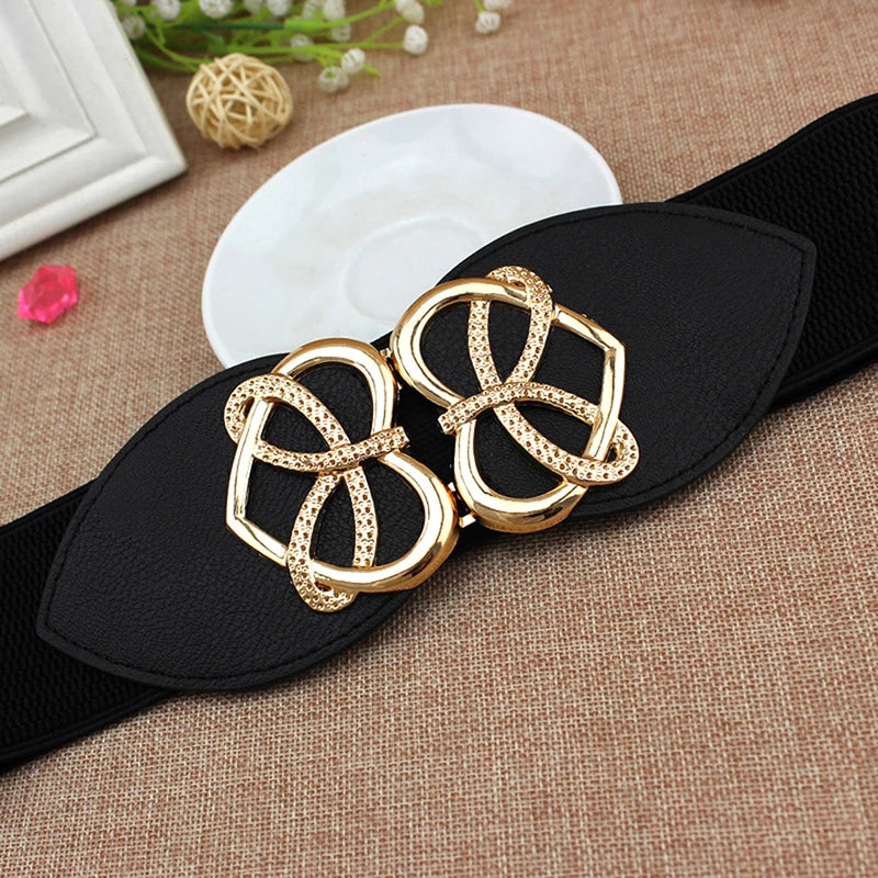 Stylish 60x6cm Women's Wide Elastic Waist Belt for Dresses and Coats - Fashionable Accessory.