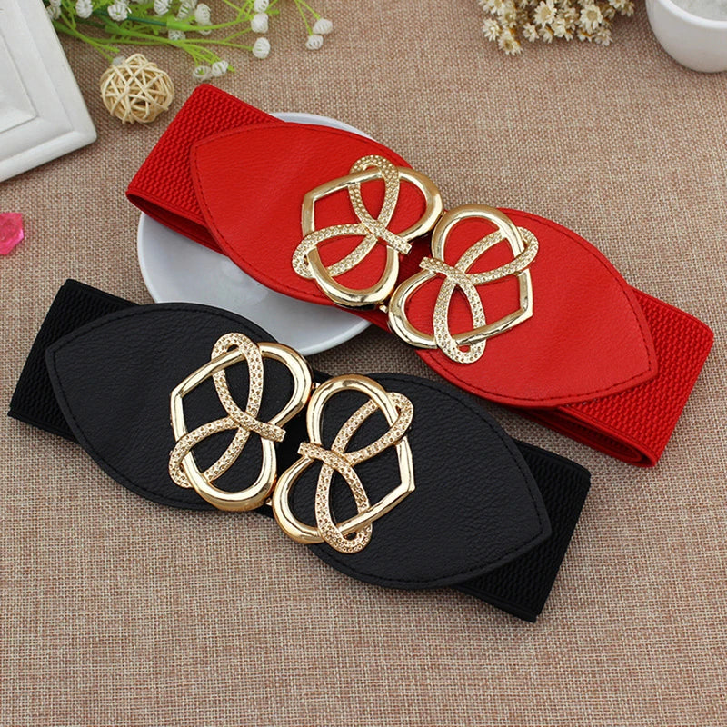 Stylish 60x6cm Women's Wide Elastic Waist Belt for Dresses and Coats - Fashionable Accessory.