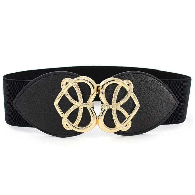 Stylish 60x6cm Women's Wide Elastic Waist Belt for Dresses and Coats - Fashionable Accessory.