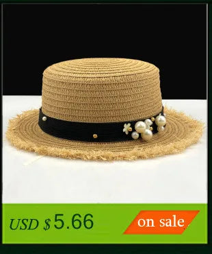 Korean Style Women's UV Protection Raffia Roll-Up Sun Visor Hat.