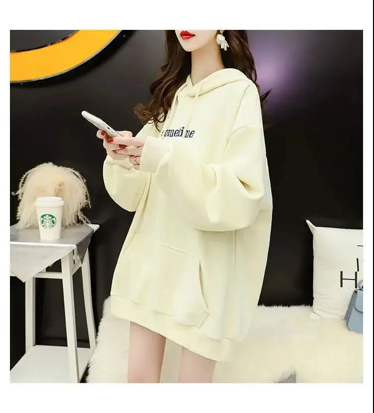 Autumn Sweet Women Hoodies Korean Style Fashion Cute Rabbit Ears Hooded Pullovers Loose Long Sleeve Kawaii Sweatshirts Female.