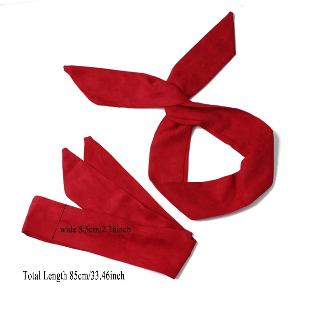 Retro Suede Rabbit Ears Cross Bow Headband Hair Accessories for Summer Fashion.