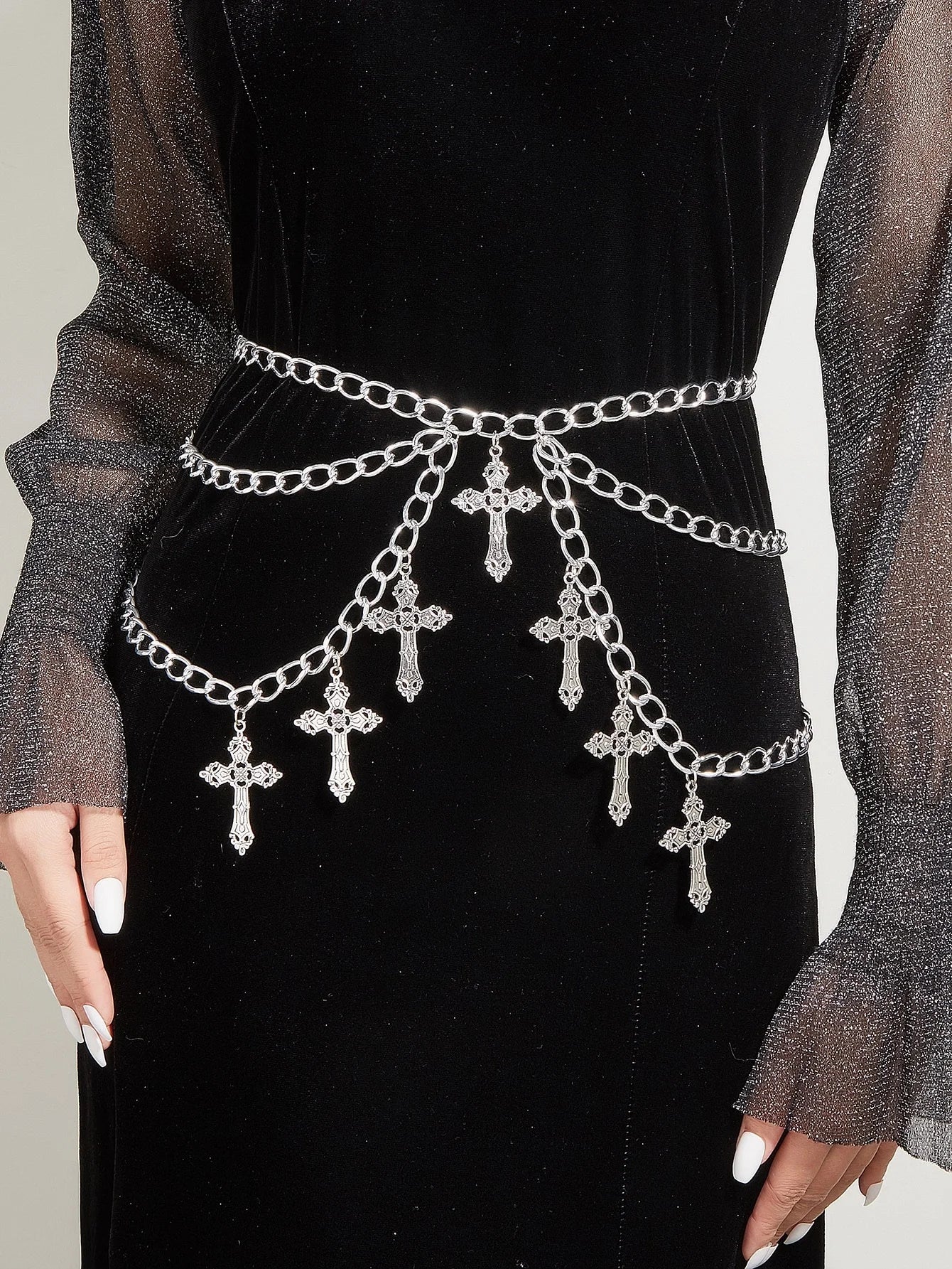 Layered Cross Waist Belt Chain Accessories for Women - Abi Culture Inspired.