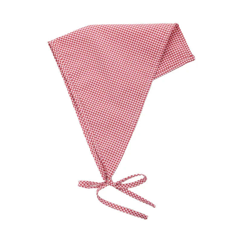 Trendy Plaid Cotton Bandana Headband for Women - Spring/Summer Hair Accessories.