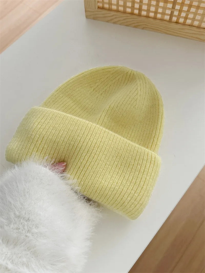 Cozy 2024 Angora Beanies for Women - Soft Knitted Rabbit Fur Winter Hat for Skiing and Cold Weather