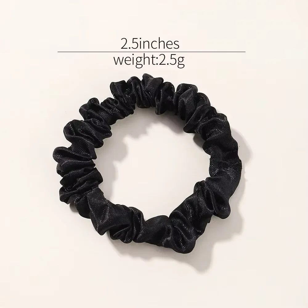 6-Pack Stylish Silk-Like Hair Scrunchies for Women - Solid Color Elastic Ponytail Holders and Accessories.