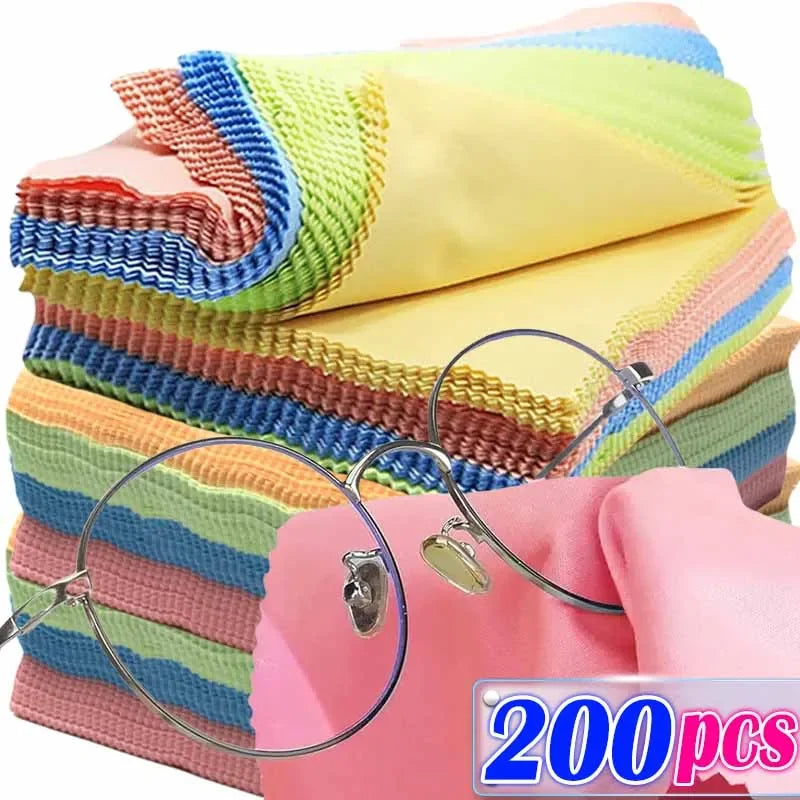 Microfiber Cleaning Cloths for Glasses and Screens - 10 to 200 Pcs, 13x13cm.