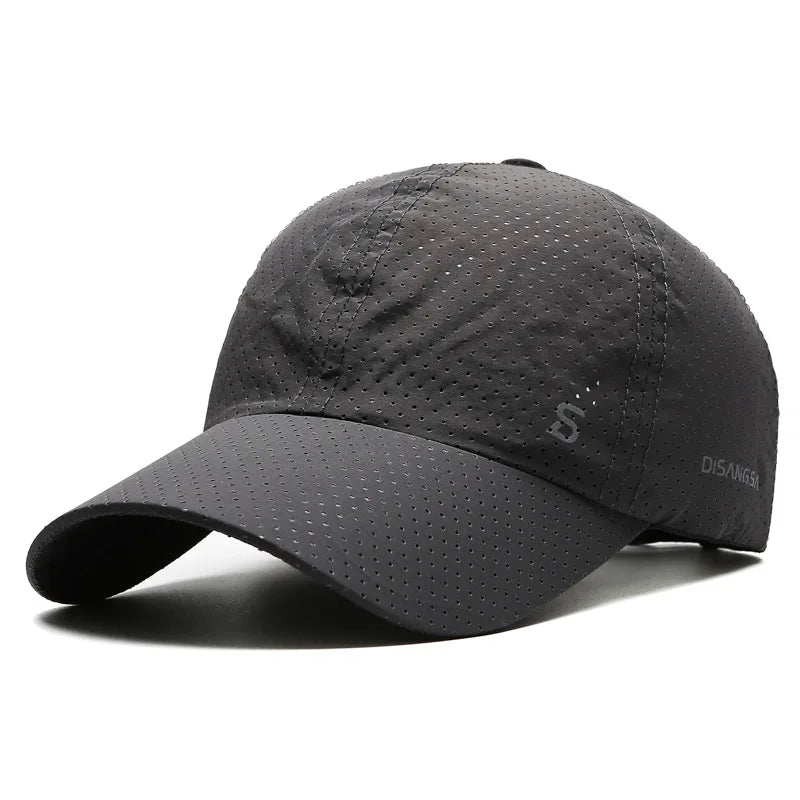 Unisex Quick-Dry Mesh Baseball Cap - Adjustable Breathable Sun Visor for Summer Fishing and Outdoor Activities.