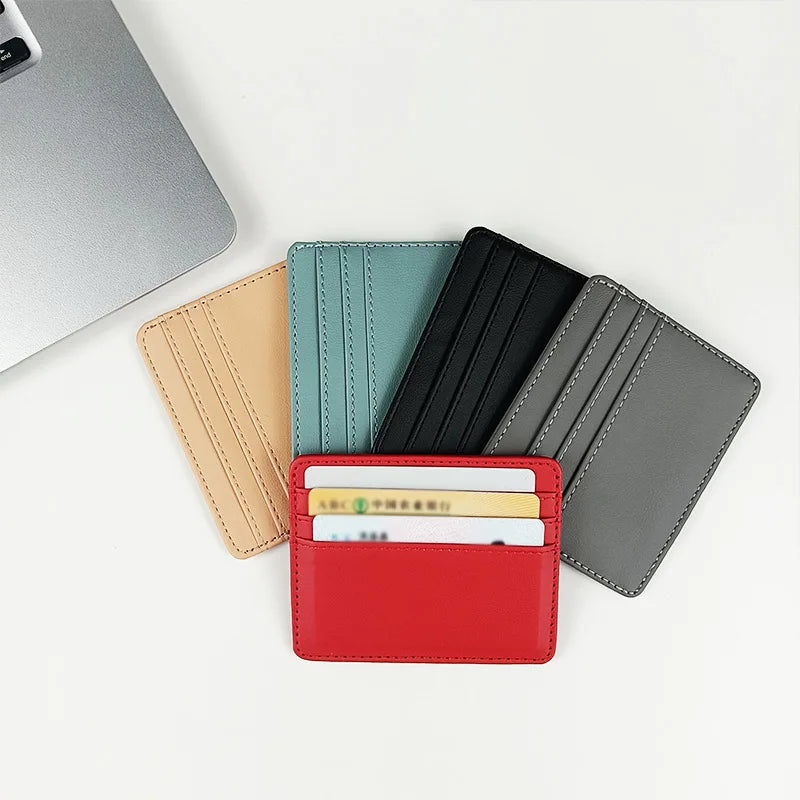 1Pc Pu Leather ID Card Holder Candy Color Bank Credit Card Box Multi Slot Slim Card Case Wallet Women Men Business Card Cover.