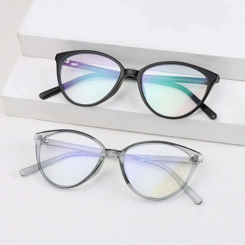 Trendy Retro Cat Eye Blue Light Blocking Glasses Unisex with UV Protection and Anti-Reflective Lenses