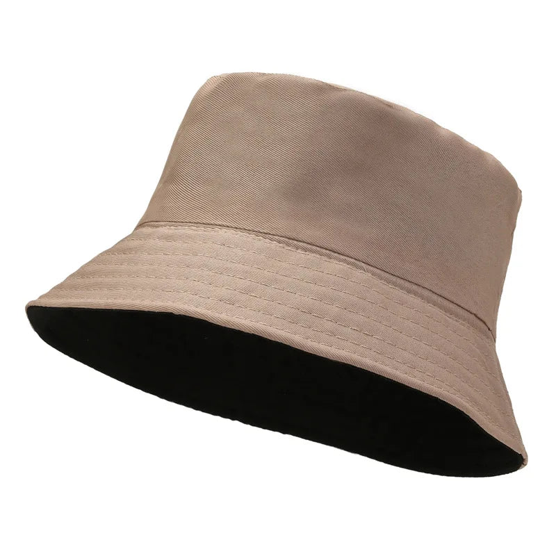 Unisex Smile Embroidered Bucket Hat - Double-Sided Cotton Corduroy Bob Cap for Beach, Fishing, and Casual Outings.