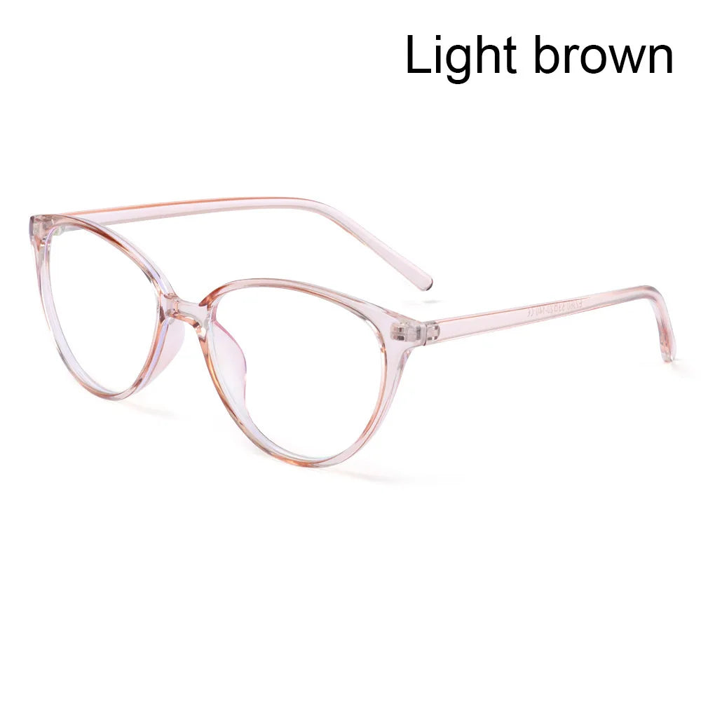 Trendy Retro Cat Eye Blue Light Blocking Glasses Unisex with UV Protection and Anti-Reflective Lenses.