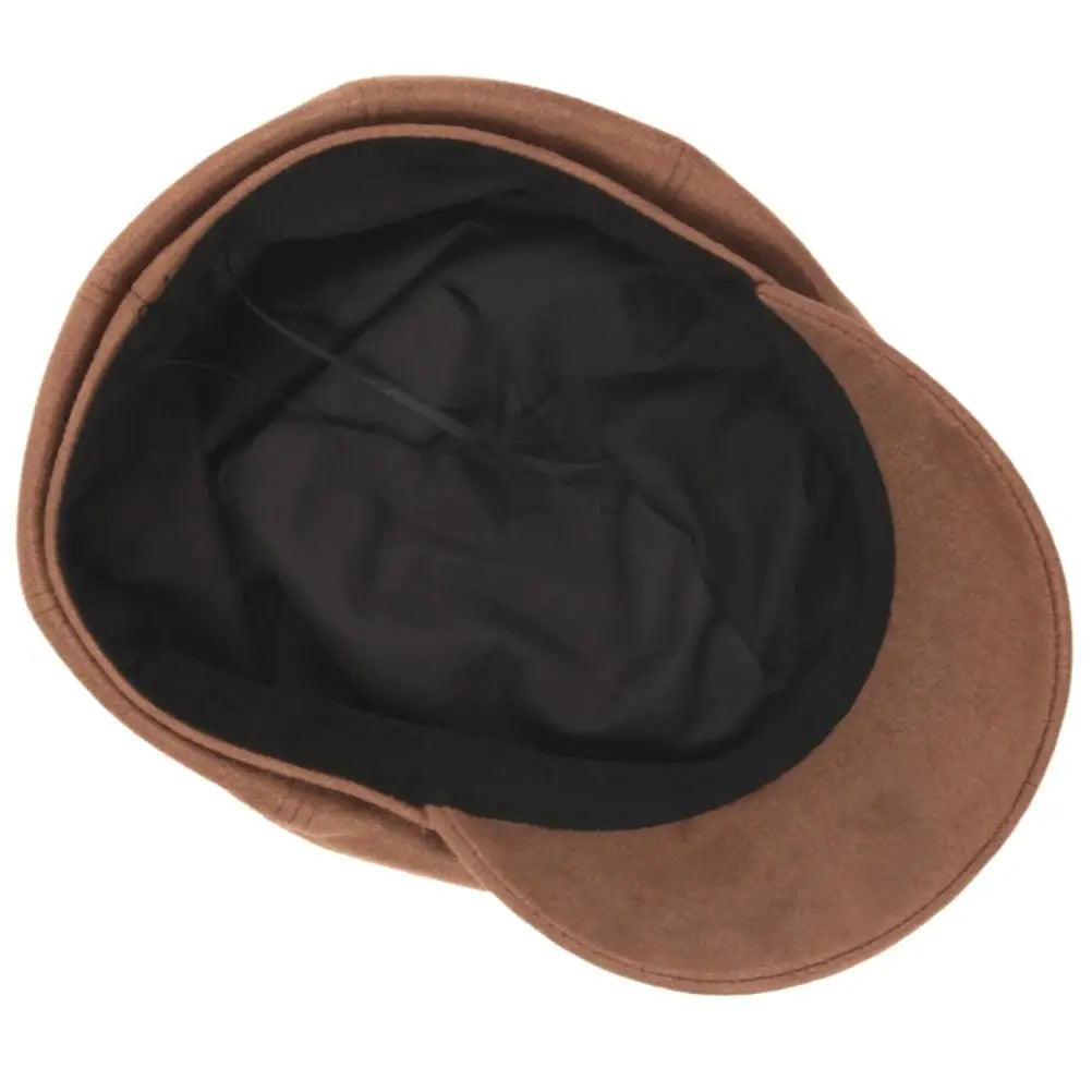 Vintage Velvet Newsboy Cap for Women - Rustic Octagonal Beret Hat with Winter Ear Protection.