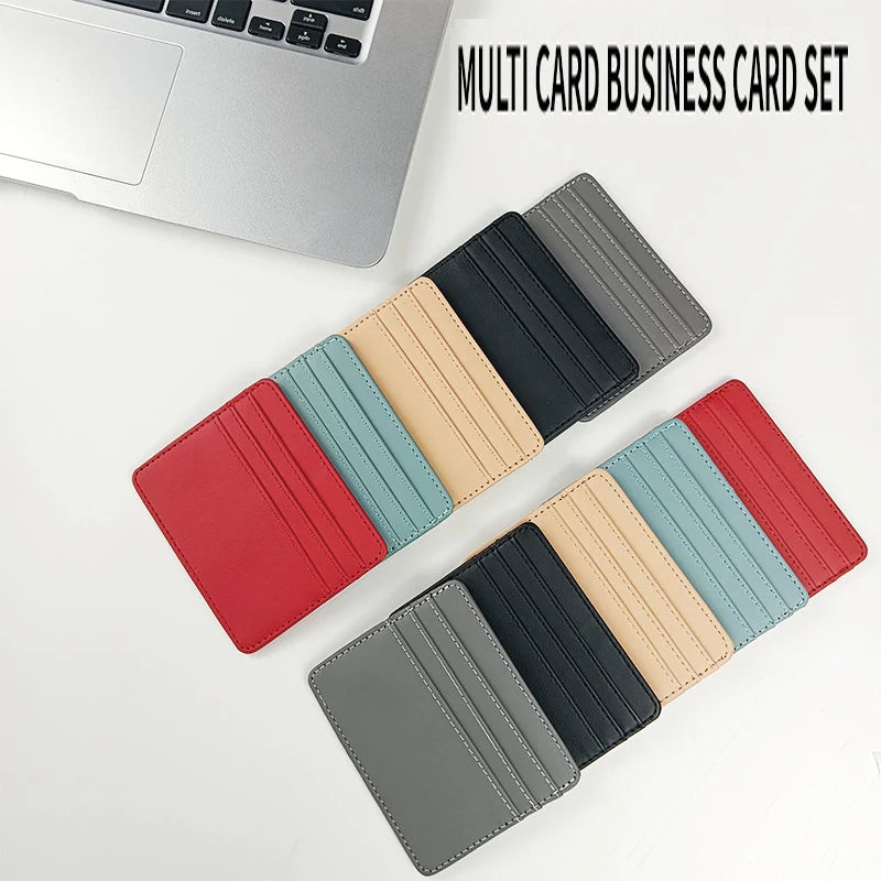 1Pc Pu Leather ID Card Holder Candy Color Bank Credit Card Box Multi Slot Slim Card Case Wallet Women Men Business Card Cover.