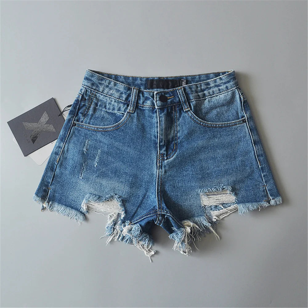 2024 Summer denim shorts for women black jeans shorts women distressed short mujer white jean shorts ripped y2k streetwear.