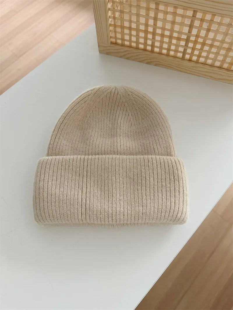 Cozy 2024 Angora Beanies for Women - Soft Knitted Rabbit Fur Winter Hat for Skiing and Cold Weather