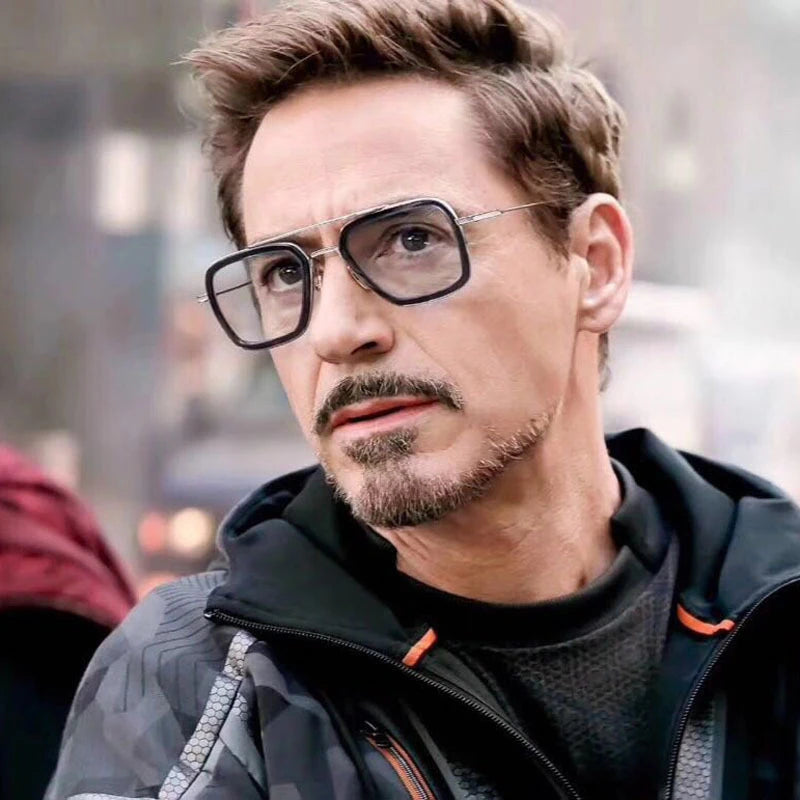 Chic Retro Square Sunglasses for Men and Women Inspired by Tony Stark