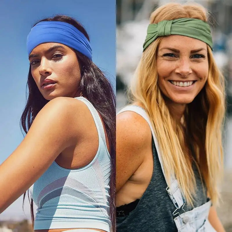 Solid Cotton Wide Headband for Women - Bowknot Turban Hair Accessories for Makeup, Sports, and Yoga.