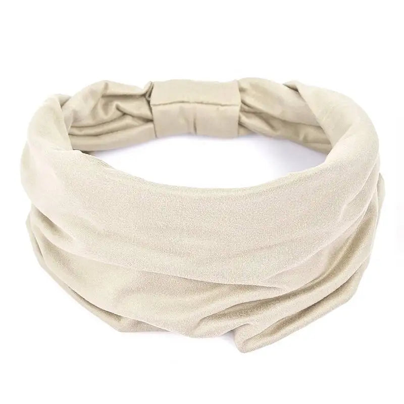 Solid Cotton Wide Headband for Women - Bowknot Turban Hair Accessories for Makeup, Sports, and Yoga.