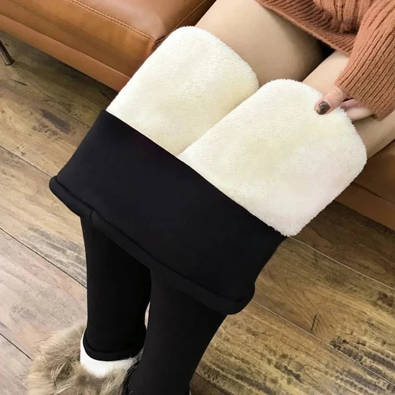 Women Winter Thermal Leggings Slim Translucent Plush Up Pantyhose Stockings Translucent Pants Sexy Elastic Thick Pantyhose.