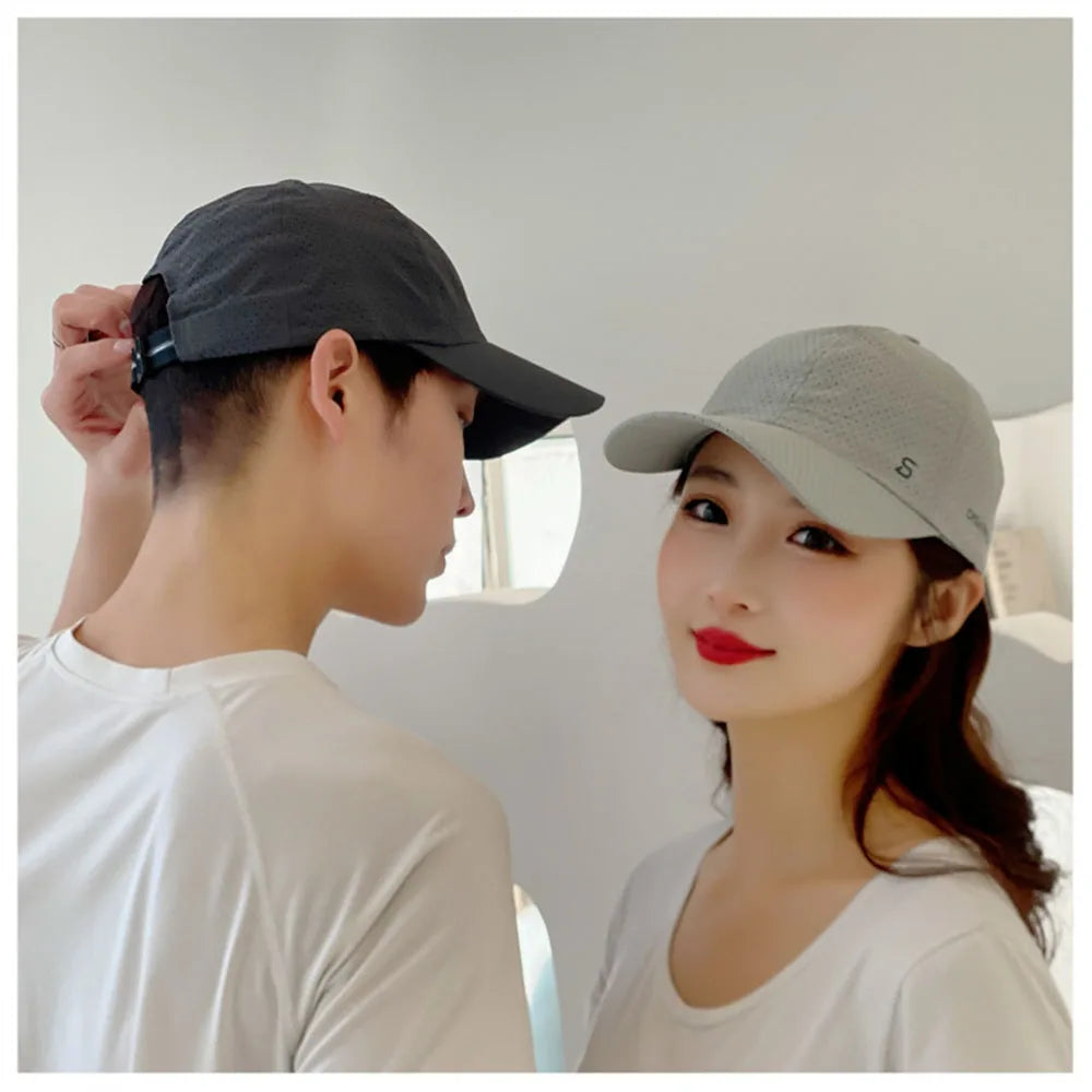 Unisex Quick-Dry Mesh Baseball Cap - Adjustable Breathable Sun Visor for Summer Fishing and Outdoor Activities