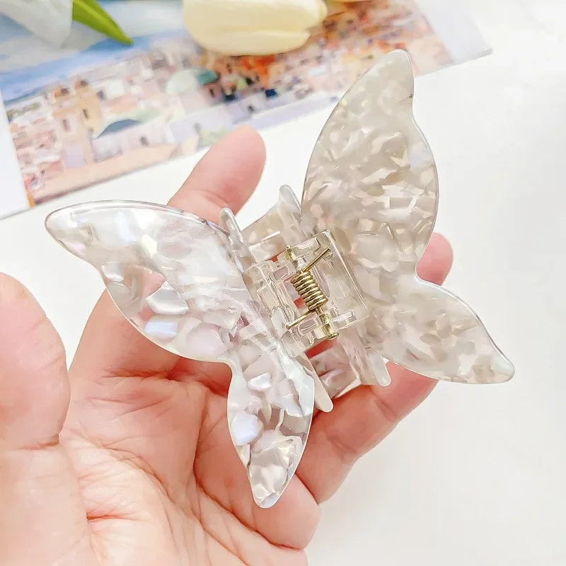 Chic French-Inspired Mermaid Butterfly Hair Claw Clip for Women - Stylish Imitation Vinegar Design.