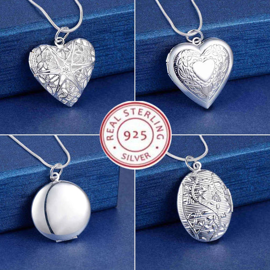 925 Sterling Silver Necklace Pendant Picture Frame Necklaces High Quality For Woman Wedding Engagement Fashion Jewelry Party.