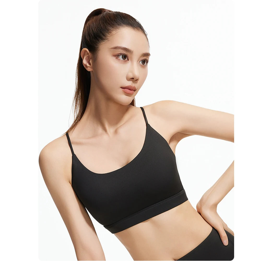 Girl Pink Sport Bra Padded Top 2024 Trend Running Jogger Fitness Strap Vest Yoga Slim Training Cloth Gym Exercise Dry Sportswear.