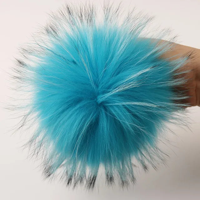 Luxurious DIY Natural Fox & Raccoon Fur Pompoms for Fashion Accessories - Perfect for Hats, Bags, Shoes, and Scarves.