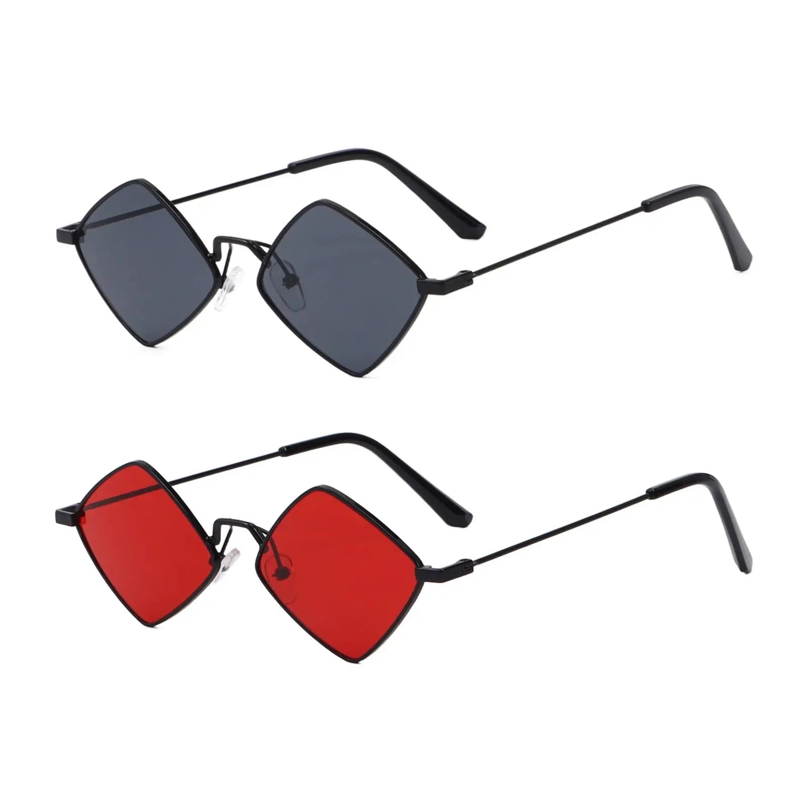 Trendy Retro Diamond-Shaped UV Protection Sunglasses for Men and Women with Metal Frame - Unisex Quadrilateral Shades.