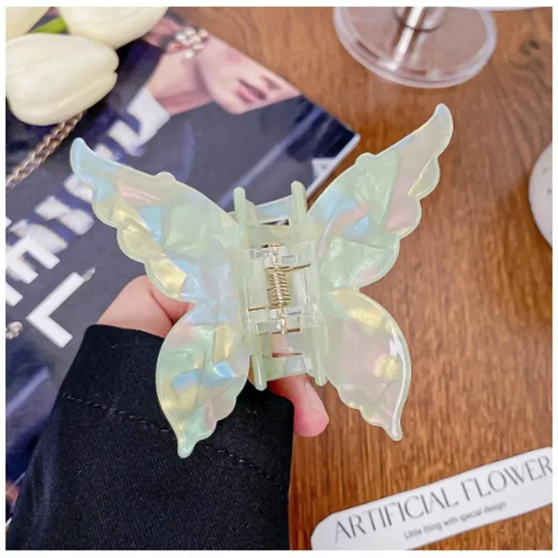 Chic French-Inspired Mermaid Butterfly Hair Claw Clip for Women - Stylish Imitation Vinegar Design