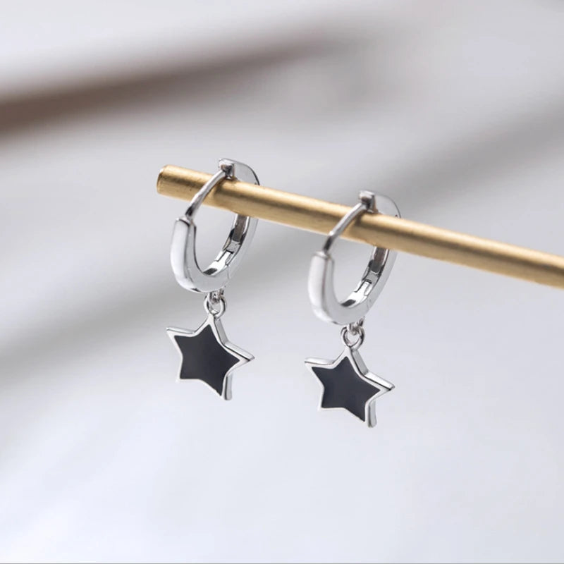 CIAXY Silver Color Earring Chain Asymmetrical Star Moon Long Tassel Earrings For Women Party Jewelry Gifts aretes de mujer.