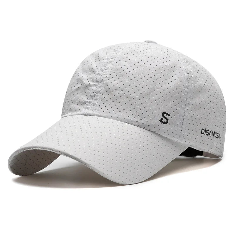 Unisex Quick-Dry Mesh Baseball Cap - Adjustable Breathable Sun Visor for Summer Fishing and Outdoor Activities.