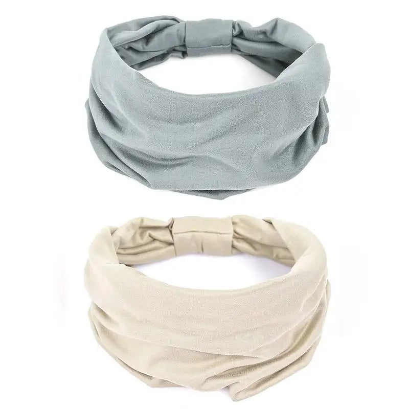 Solid Cotton Wide Headband for Women - Bowknot Turban Hair Accessories for Makeup, Sports, and Yoga.