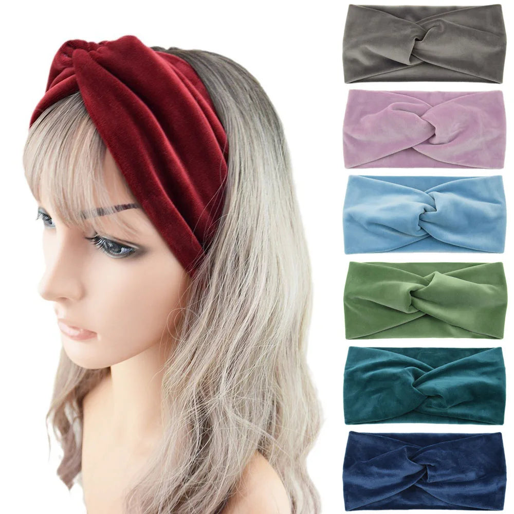 Velvet Winter Headbands for Women – Cozy Wide Ear Fabric Hair Accessories for Casual Wear and Sports.