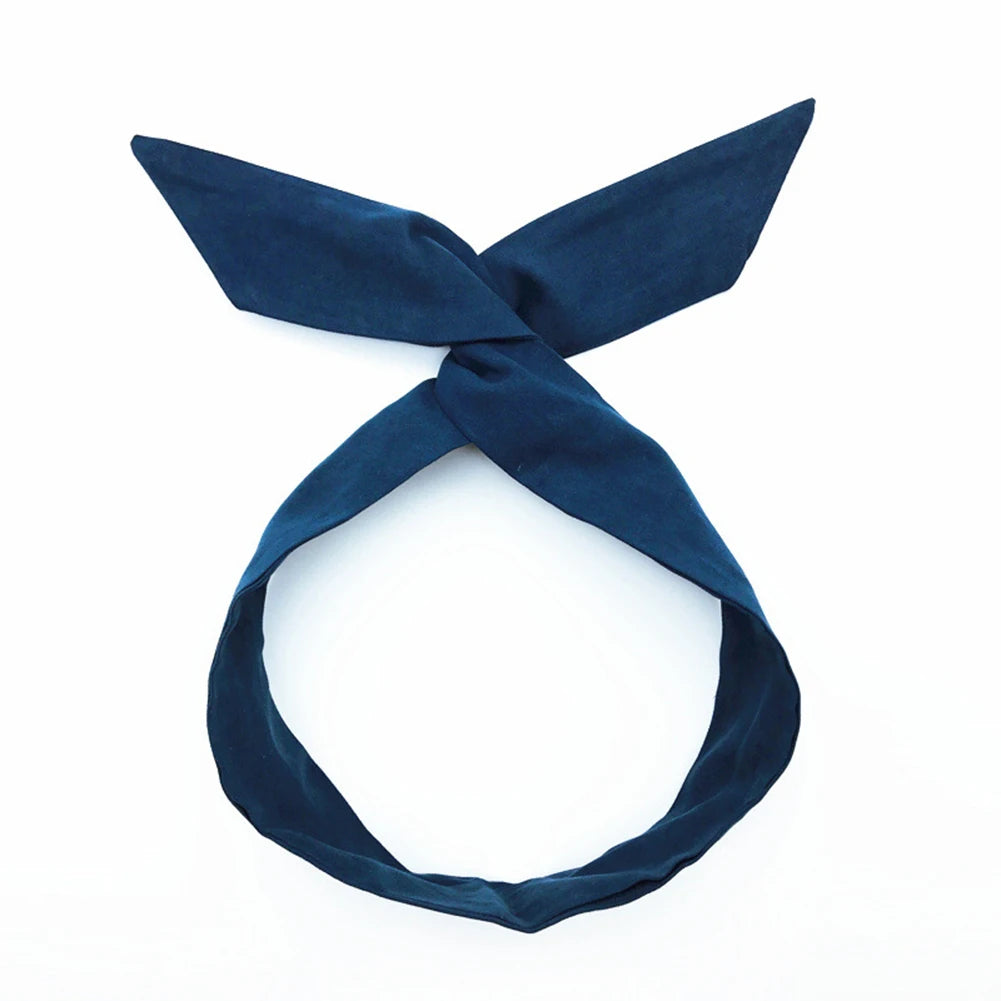 Retro Suede Rabbit Ears Cross Bow Headband Hair Accessories for Summer Fashion.