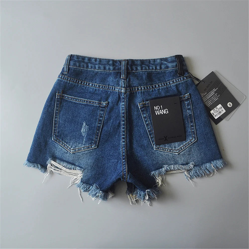 2024 Summer denim shorts for women black jeans shorts women distressed short mujer white jean shorts ripped y2k streetwear.