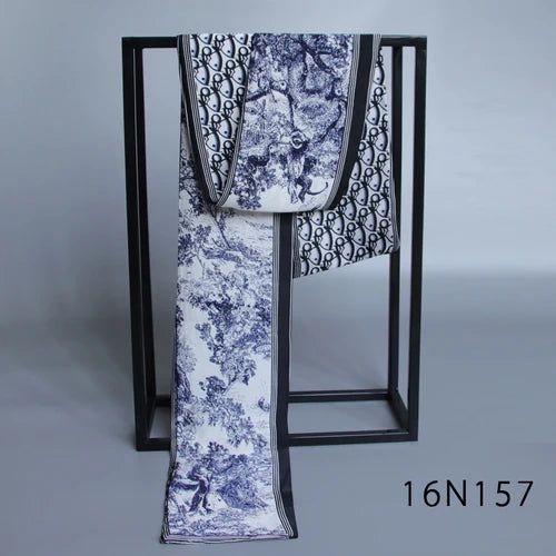 Elegant Double-Sided Hangzhou Silk Scarf for Men – Trendy Geometric Design for Autumn & Winter.