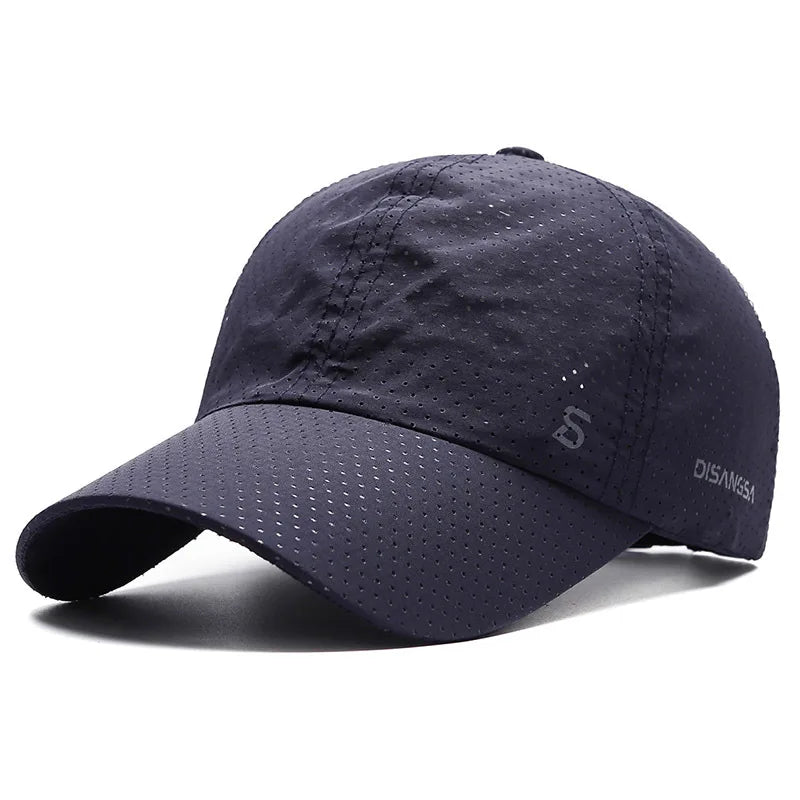 Unisex Quick-Dry Mesh Baseball Cap - Adjustable Breathable Sun Visor for Summer Fishing and Outdoor Activities.