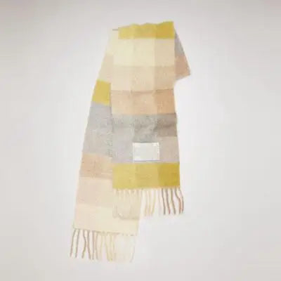 Elegant Women's Cashmere Plaid Scarf - Winter Warm Pashmina Shawl with Tassels, Thick Wrap for Outdoor Style.