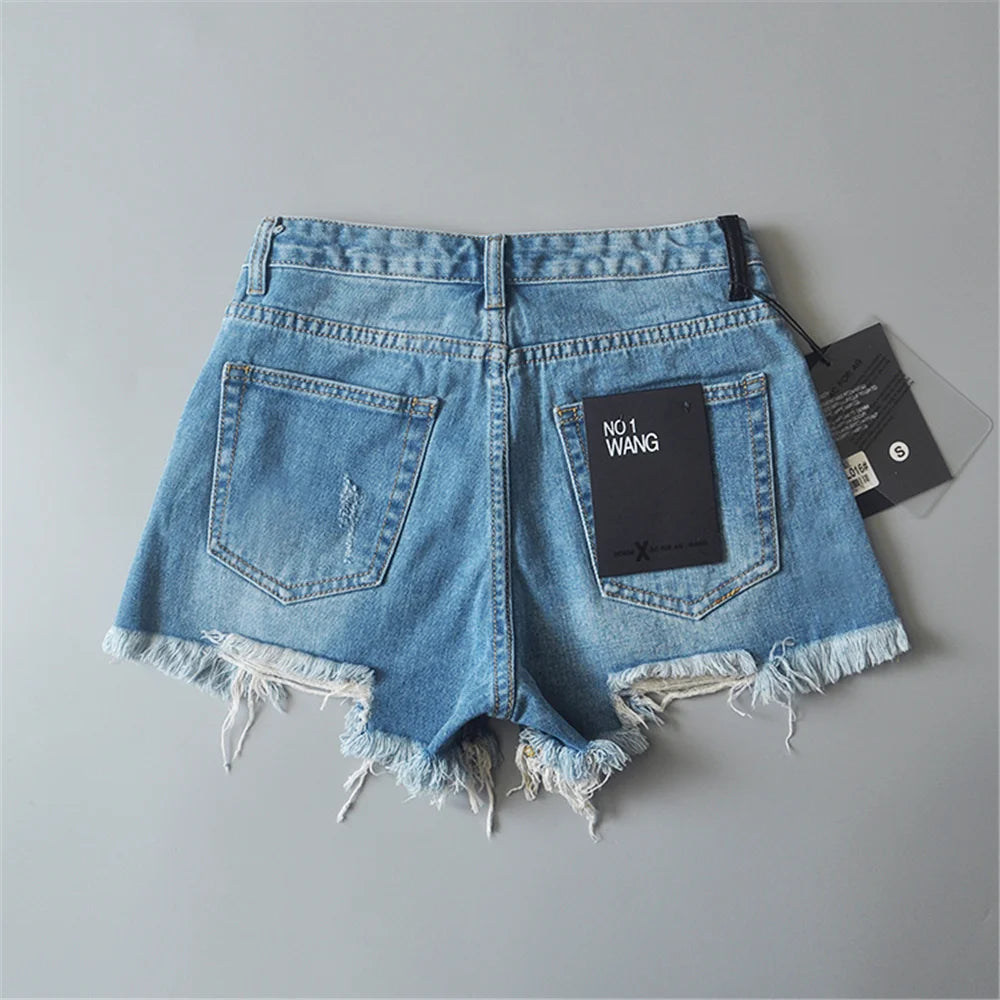 2024 Summer denim shorts for women black jeans shorts women distressed short mujer white jean shorts ripped y2k streetwear.