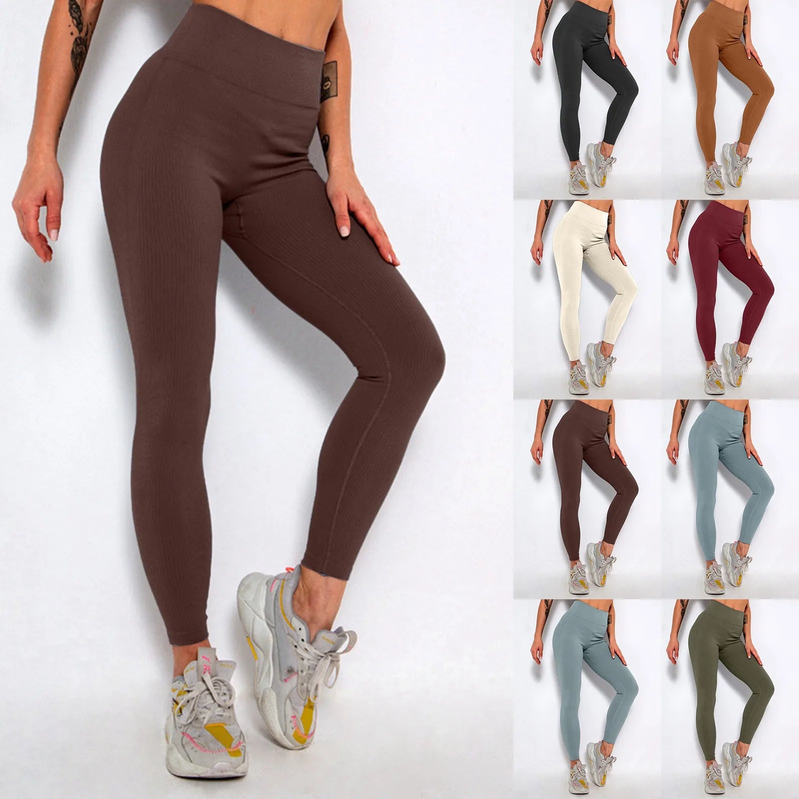 Women Sports Leggings Yoga Pants Fitness Running Tight Hip Lifting Leggings Gym Cloth High Waist Push Up Cycling Leggings Pants.