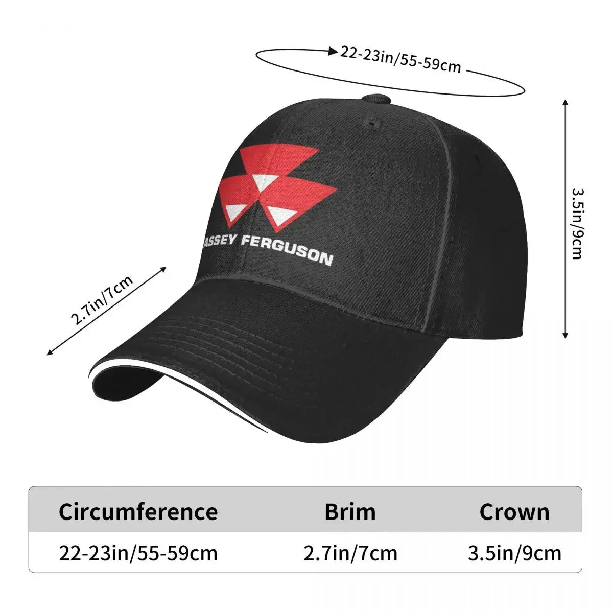 Massey Ferguson Unisex Adjustable Retro Baseball Caps - Hip Hop Style Sandwich Hats for Sun Protection.