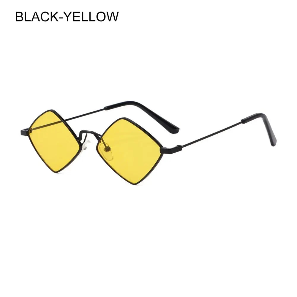 Trendy Retro Diamond-Shaped UV Protection Sunglasses for Men and Women with Metal Frame - Unisex Quadrilateral Shades.