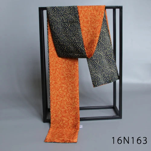 Elegant Double-Sided Hangzhou Silk Scarf for Men – Trendy Geometric Design for Autumn & Winter.