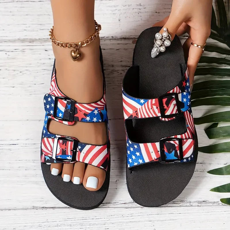 2024 Spring and Summer New plus Size Slippers Women's European and American Leisure Sandals Women.