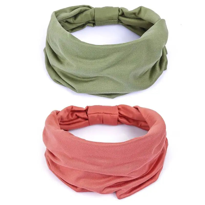 Solid Cotton Wide Headband for Women - Bowknot Turban Hair Accessories for Makeup, Sports, and Yoga.