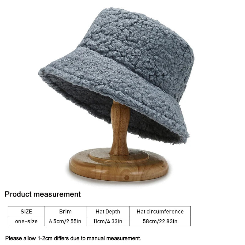 Unisex Wool Bucket Hat - Warm Fisherman Cap for Autumn and Winter Outdoor Activities.