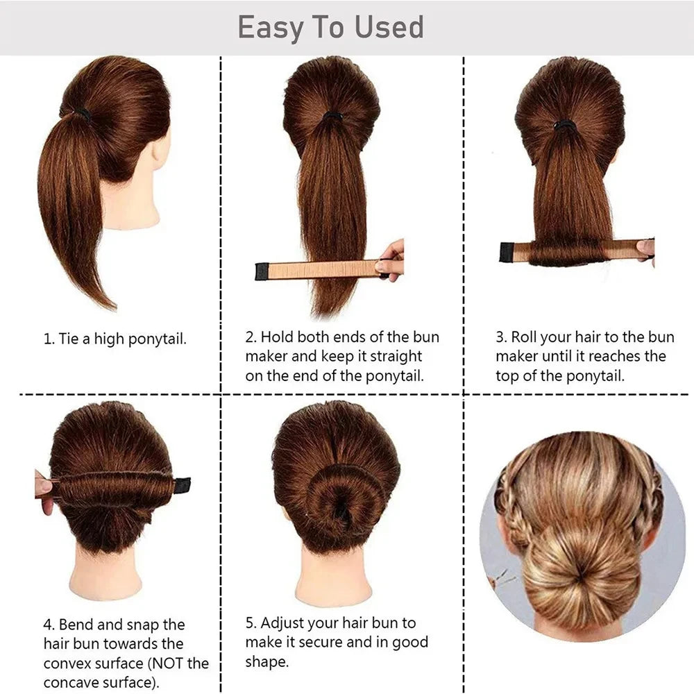 Stylish Synthetic Hair Band Twist Tool for Women - DIY Bun Maker & Accessories.