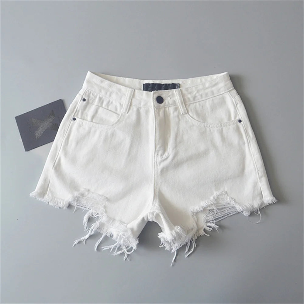 2024 Summer denim shorts for women black jeans shorts women distressed short mujer white jean shorts ripped y2k streetwear.